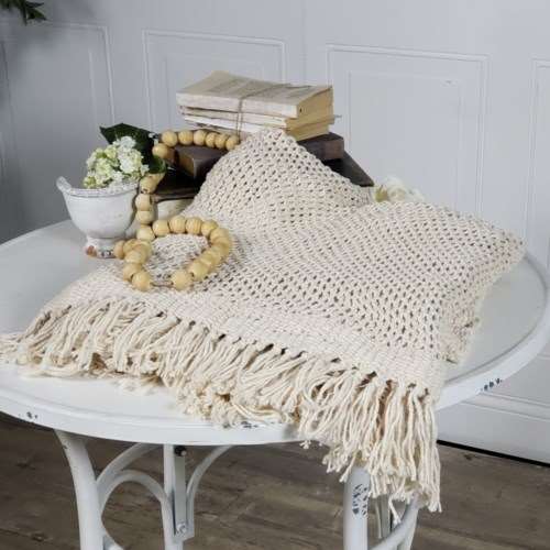 Beige Knitted Throw Blanket VIP Home And Garden