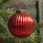 Ribbed Red Kugel Ornament Ragon House