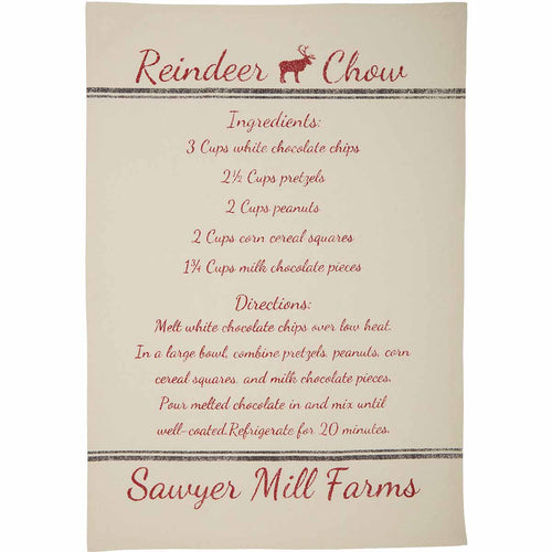 Sawyer Mill Reindeer And Recipes Tea Towels VHC Brands