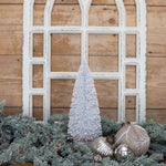 White Glittered Bottlebrush Tree Ragon House