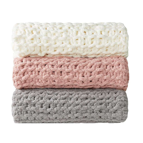 Chenille Chunky Knit Throw Olliix