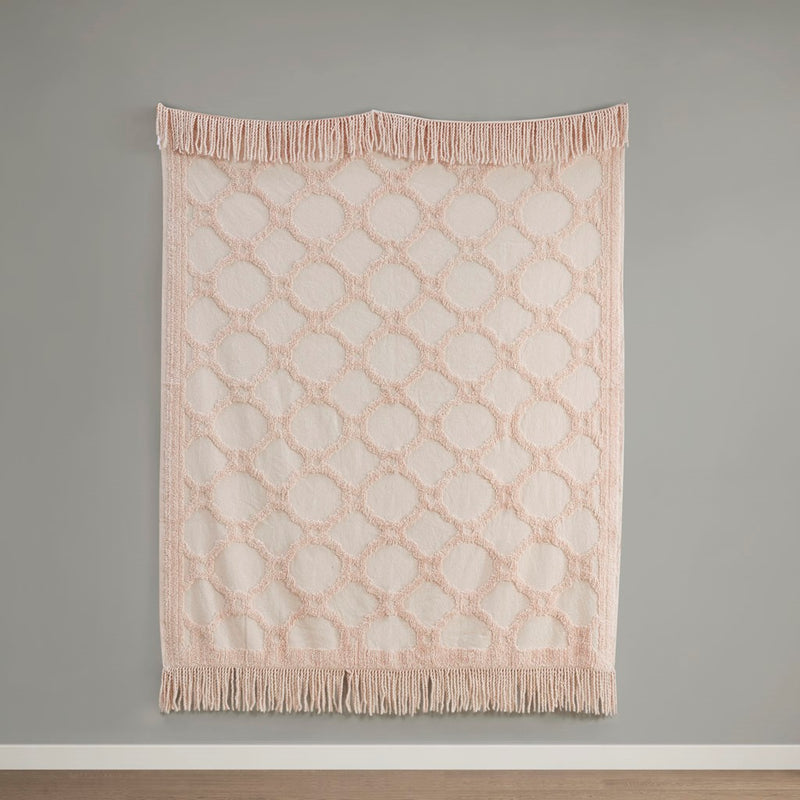 Cotton Tufted Chenille Throw Olliix