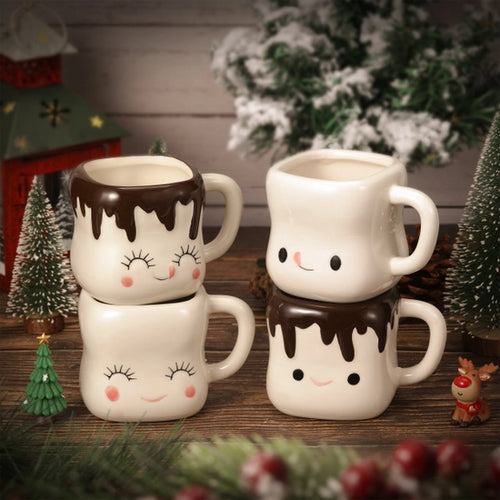 Marshmallow Shaped Hot Chocolate Mugs With Handle KELOMOT INC