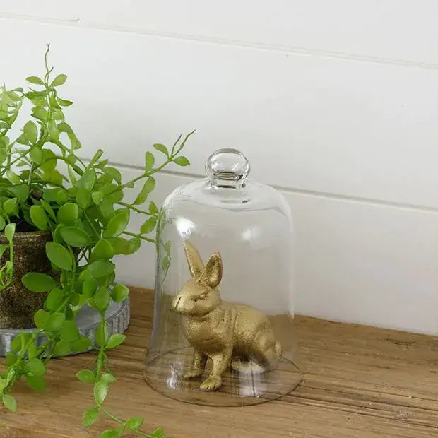 Distressed Gold Finished Rabbit Figurine | Vintage Crossroads