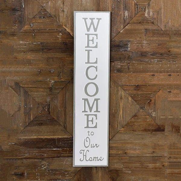 Gray And White Welcome to Our Home Sign DBC Home Decor