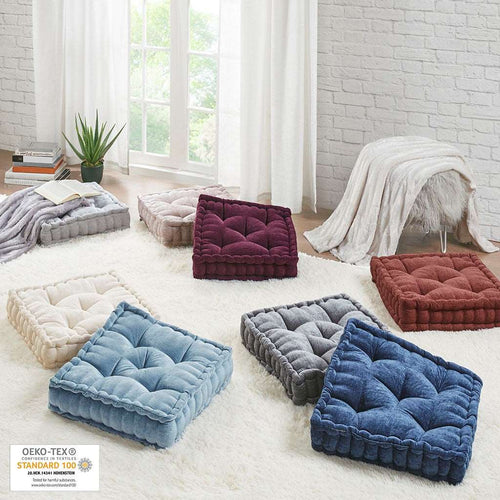 Azza Chenille Square Floor Cushion Olliix