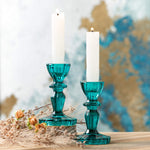 Colored Glass Candlestick Holders