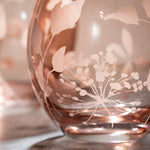 Etched Pink Glass Vase