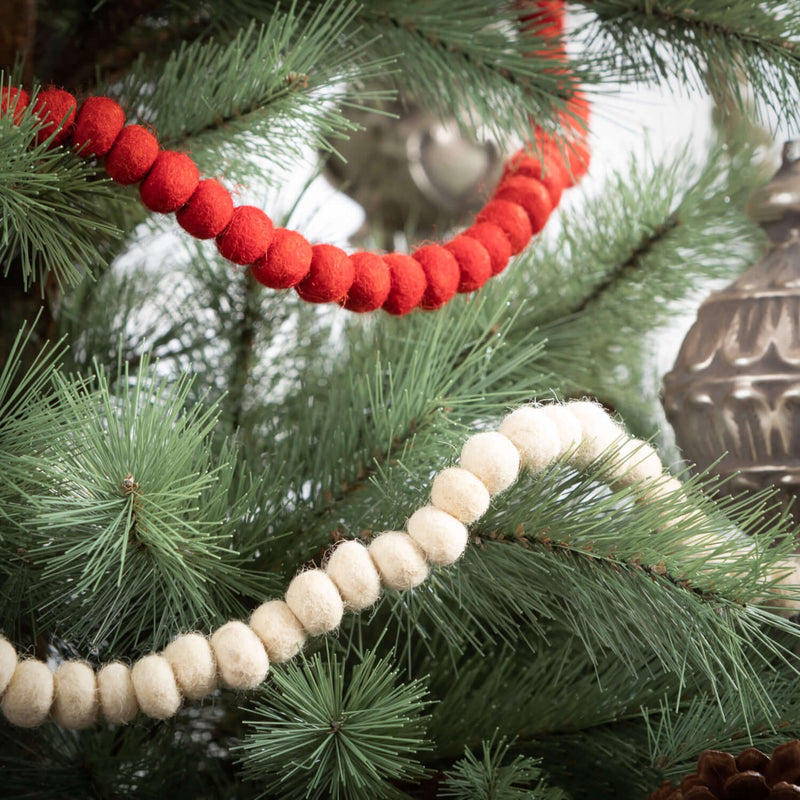 Wool Ball Garland - Vintage Crossroads
