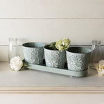 Embossed Metal Planter Set VIP Home And Garden