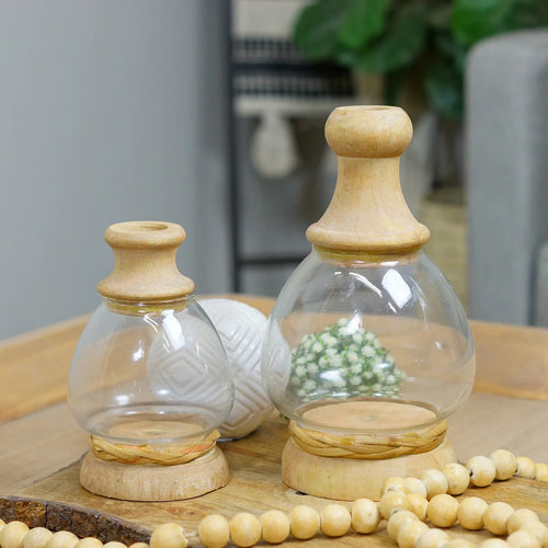 Wood & Glass Jars VIP Home And Garden