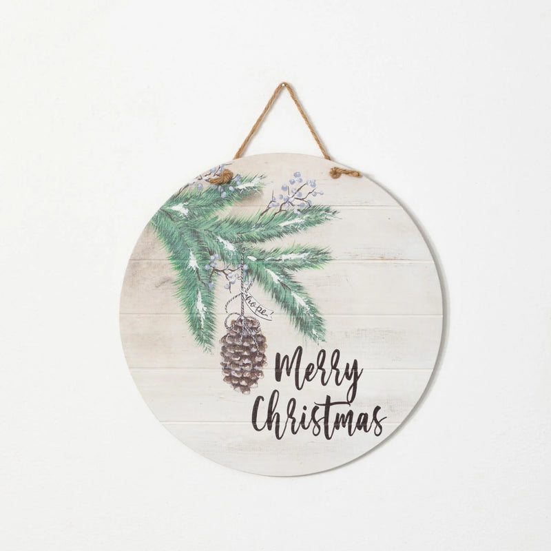 Round Merry Christmas Sign