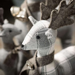 Fabric Reindeer With Bells - Vintage Crossroads